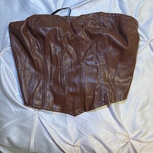 Brown Leather Top